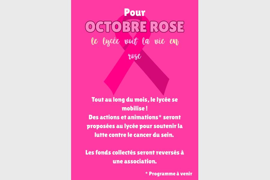 OCTOBRE ROSE : Le lycée se mobilise !